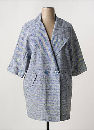 Manteau long coupe droite sans capuche bleu AQUAJEANS femme