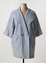 Manteau long coupe droite sans capuche bleu AQUAJEANS femme