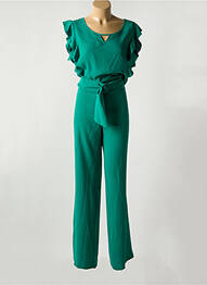 Combi-pantalon fermeture boutonnée au dos manches courtes vert DIVAS femme