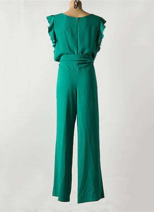 Combi-pantalon fermeture boutonnée au dos manches courtes vert DIVAS femme