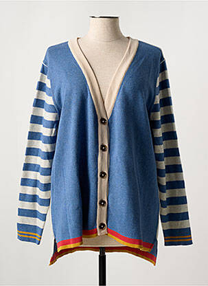 Gilet manches longues bleu ORIENTIQUE NATURALLY pour femme