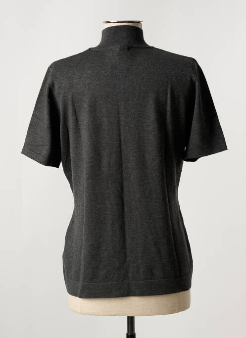 Pull tissage chiné manches courtes gris LEO & UGO femme