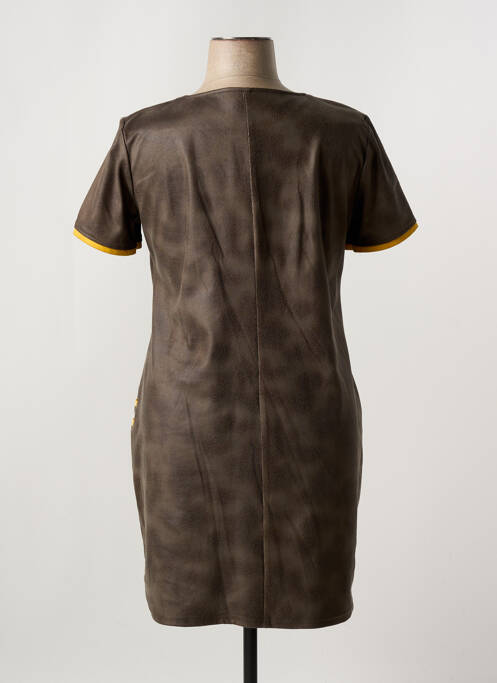 Robe mi-longue marron HALOGENE pour femme