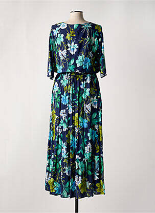 Robe longue manches courtes manches courtes bleu HALOGENE femme