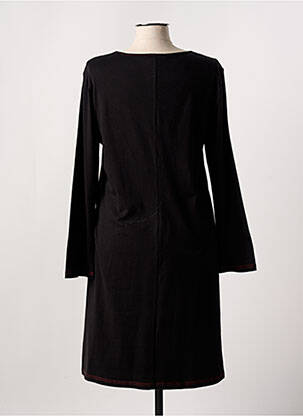 Robe mi-longue imprimé fantaisie manches longues noir FIGURE LIBRE femme