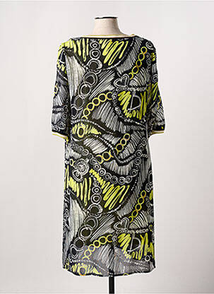 Robe mi-longue coupe fluide manches courtes vert DIVAS femme