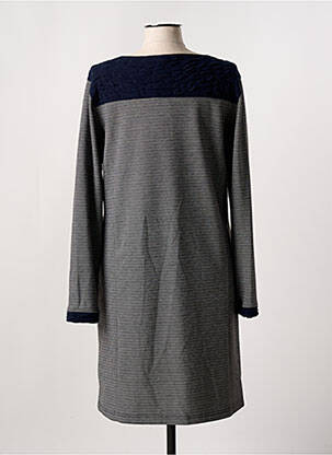 Robe mi-longue imprimé fantaisie manches longues bleu THALASSA femme
