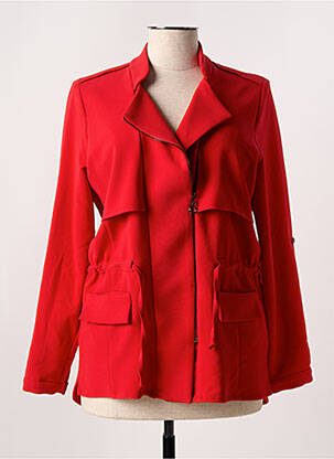 Veste casual col tailleur rouge FEMMES JE VOUS AIME femme