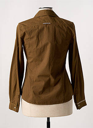 Chemisier coupe cintrée manches longues marron AQUAJEANS femme