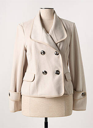 Manteau court poches sans capuche beige FEMMES JE VOUS AIME femme