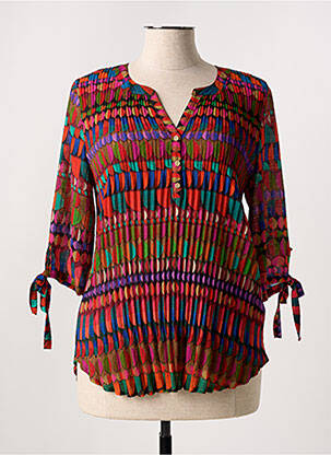 Tunique manches longues imprimé fantaisie orange HALOGENE femme