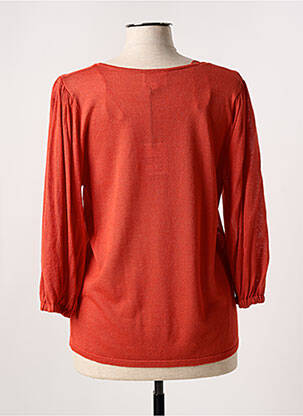 Pull coupe cintrée manches 3/4 orange MARINA V femme