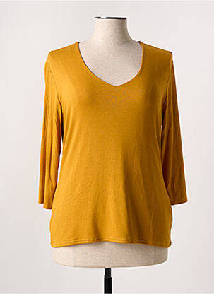 T-shirt manches 3/4 manches 3/4 jaune VANGO femme