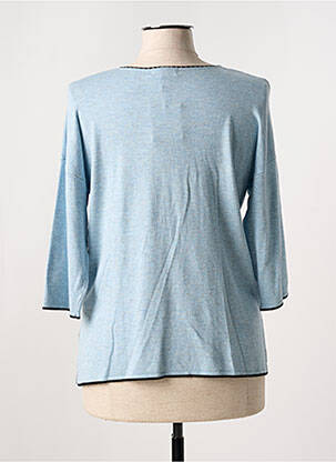 Pull tissage chiné manches 3/4 bleu LEO & UGO femme