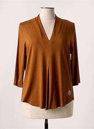 T-shirt manches 3/4 manches 3/4 marron DIVAS femme