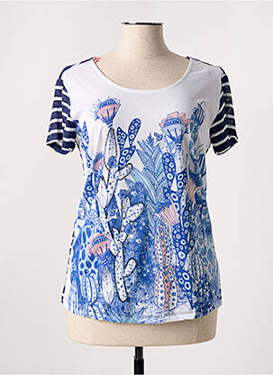 T-shirt stretch manches courtes bleu MISS SIDECAR femme