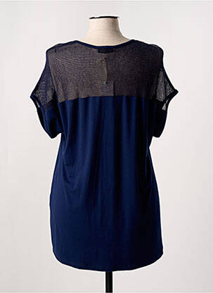 T-shirt stretch manches courtes bleu ALAIN MURATI femme