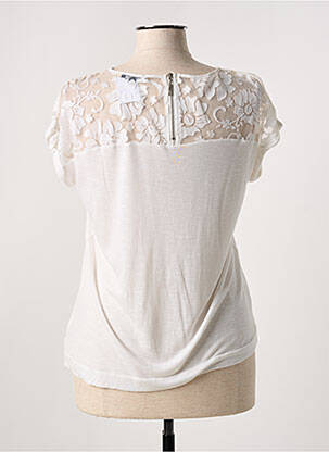 T-shirt stretch manches courtes beige LEO & UGO femme