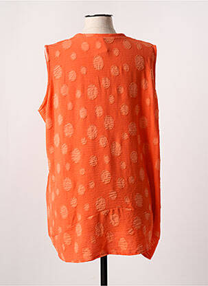 Tunique sans manche tissage crêpe orange KAKIE femme
