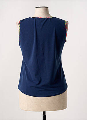Débardeur col v sans manche bleu JEAN DELFIN femme
