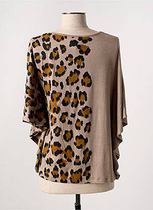 T-shirt manches 3/4 manches 3/4 marron LEO & UGO femme