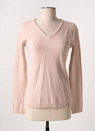 Pull coupe cintrée manches longues rose QUATTRO femme