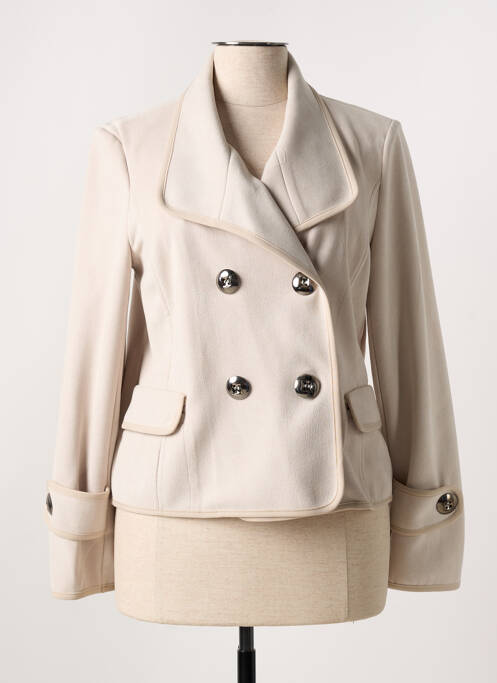 Manteau court poches sans capuche beige FEMMES JE VOUS AIME femme