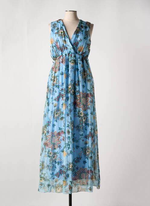 Robe longue bleu LEO & UGO pour femme