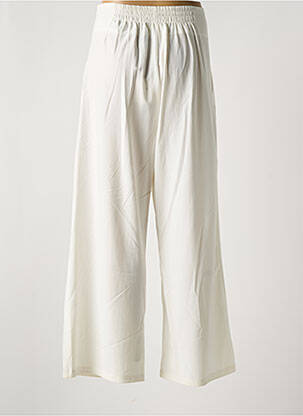 Pantalon large fermeture zip latéral taille haute blanc MARINA V femme