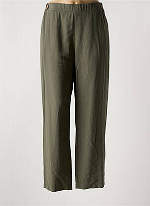 Pantalon droit taille élastique taille normale vert HALOGENE femme