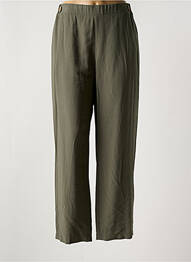 Pantalon droit tissage crêpe taille normale vert HALOGENE femme