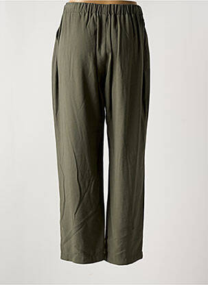 Pantalon droit taille élastique taille normale vert HALOGENE femme