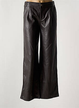 Pantalon large fermeture zippée sous rabat boutonné taille haute gris FARFALLA ROSSO femme