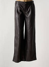 Pantalon large fermeture zippée sous rabat boutonné taille haute gris FARFALLA ROSSO femme