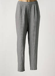Pantalon droit tissage crêpe taille haute gris KOKOMARINA femme
