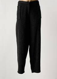 Pantalon droit tissage crêpe taille normale noir KOKOMARINA femme