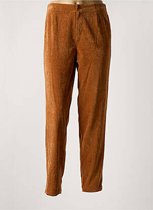 Pantalon slim taille haute taille haute marron KOKOMARINA femme