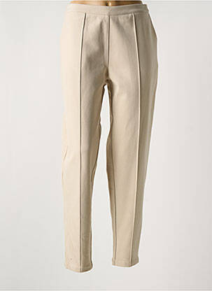 Pantalon droit taille haute taille haute beige KOKOMARINA femme