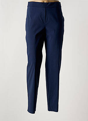 Pantalon droit tissage popeline taille normale bleu HALOGENE femme