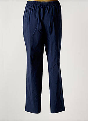 Pantalon droit tissage popeline taille normale bleu HALOGENE femme