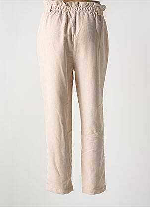 Pantalon droit stretch taille haute beige AN' GE femme