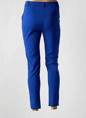 Pantalon chino fermeture zippée sous rabat boutonné taille normale bleu MARINA V femme