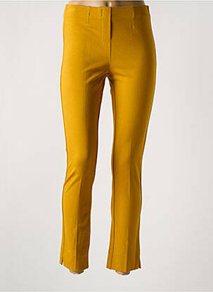 Pantalon slim taille haute taille haute jaune MODE DE PARIS femme