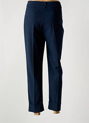 Pantalon chino fermeture zippée sous rabat boutonné taille normale bleu COTTONADE femme