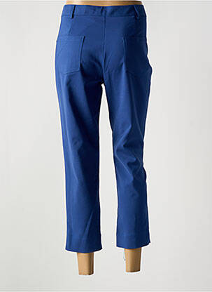 Pantalon 7/8 taille à pinces taille normale bleu HALOGENE femme