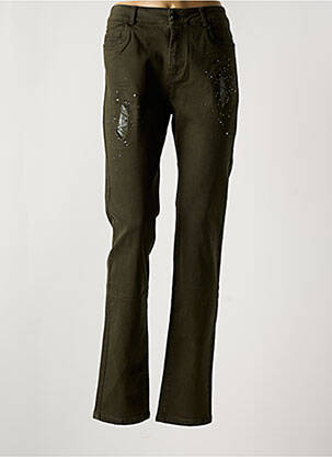 Jeans coupe slim vert FARFALLA ROSSO pour femme