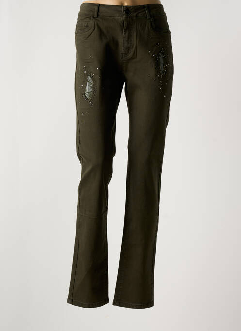 Jeans coupe slim vert FARFALLA ROSSO pour femme