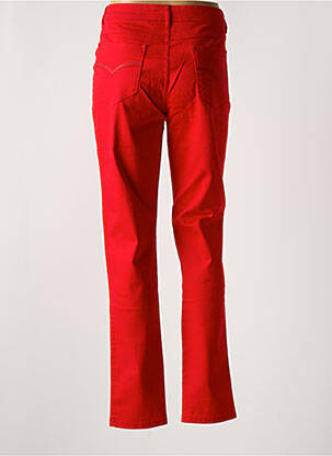 Pantalon droit fermeture zippée sous rabat boutonné rouge YOULINE femme