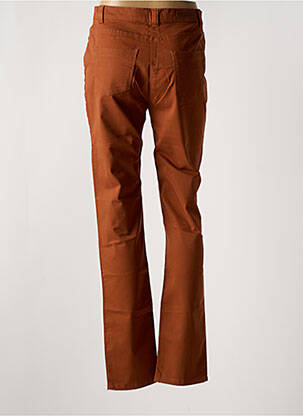 Pantalon droit fermeture zippée sous rabat boutonné marron ANTONELLE femme