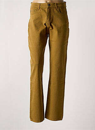 Pantalon droit fermeture zippée sous rabat boutonné beige DOLCEZZA femme